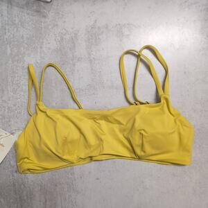 Andie The Rockaway Top Honeysuckle HNSU Eco Bikini Swimwear Bathing Suit L New